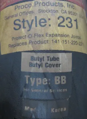NEW PROCO 231 EXPANSION JOINT 8"I.D" x 5"H 141-151-220-221