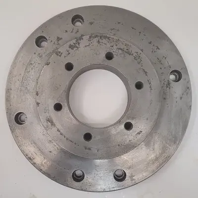 LATHE CHUCK BACK PLATE – 12-1/2IN OD, 4IN CENTER HOLE, 2IN THICKNESS