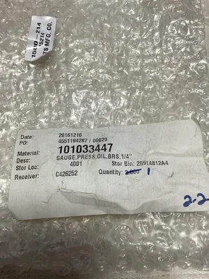 Gits 1/4″ Oil Pressure Sight Brass Gauge; 1500-214 -NOS