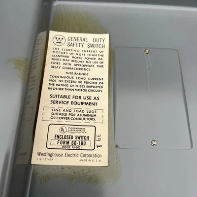 Used Westinghouse GF-322N Misc Industrial Equipment California US | Davliegogo LLC #1710075