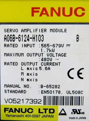 USED FANUC A06B-6124-H103 SERVO AMPLIFIER A06B6124H103-B
