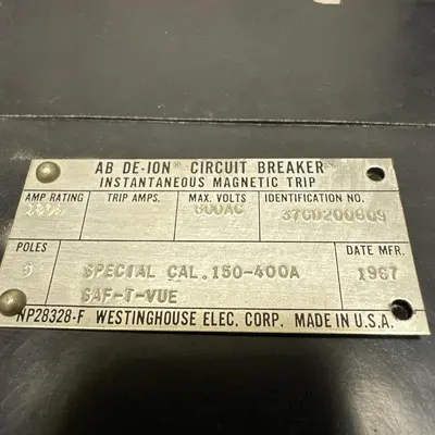 USED WESTINGHOUSE 3760200G09