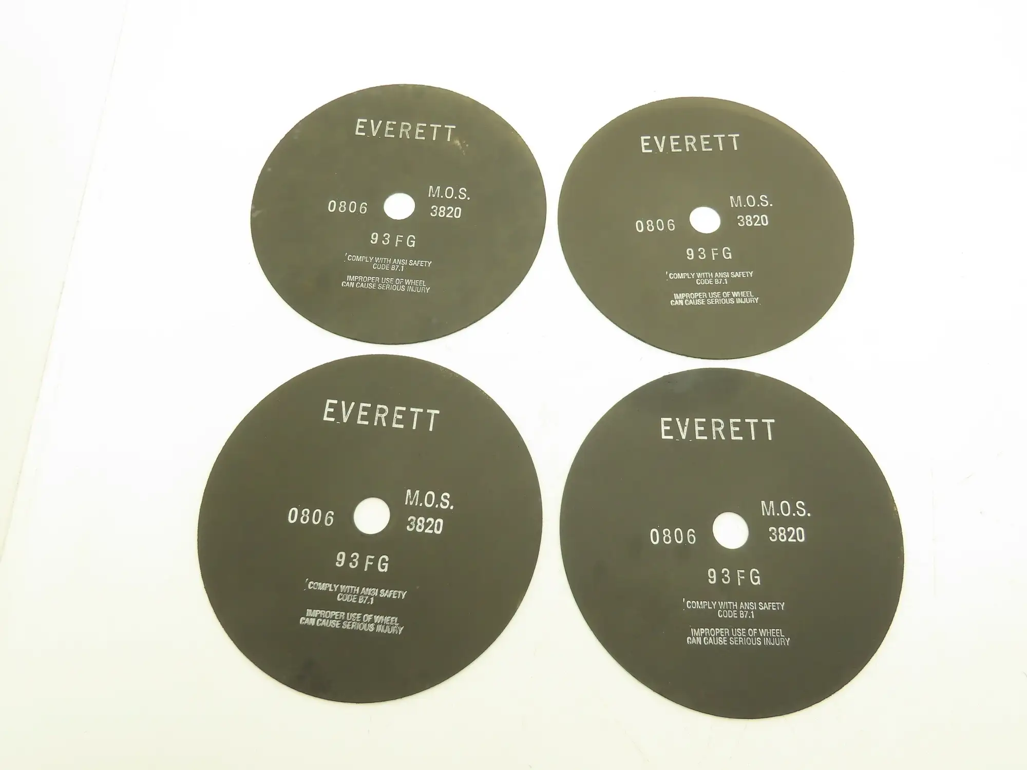Everett 12-93FGX0.100X1.25 Cutoff Wheel 12"x0.100"x1" 3820rpm Lot of 4