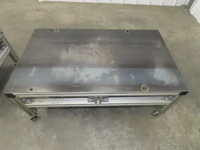 3/16" Steel Top Aluminum Table Work Cart 80/20 Extrusion T Slot 39x23" Lot of 2