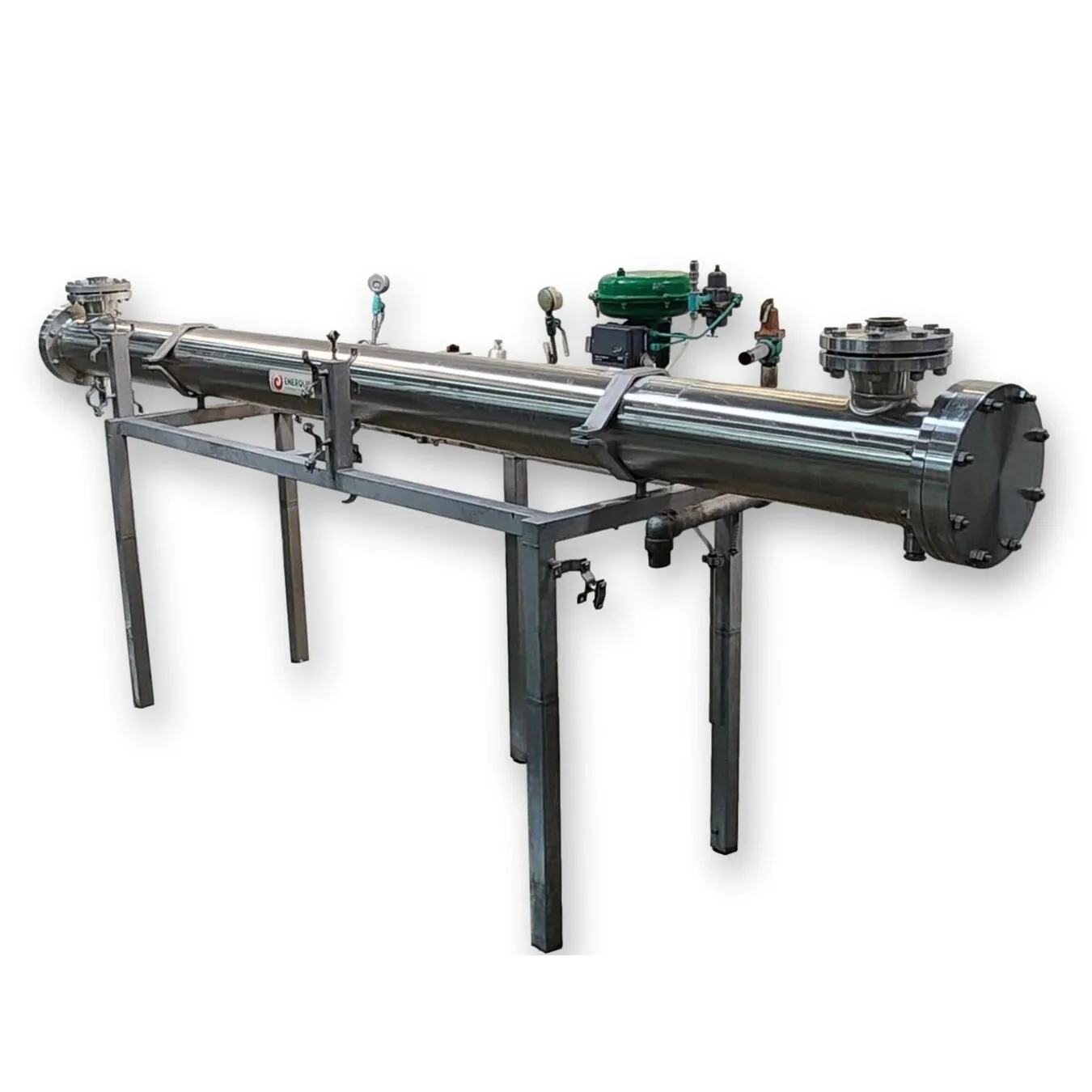 Used 8" Enerquip Sanitary Stainless Steel U-Tube Heat Exchanger