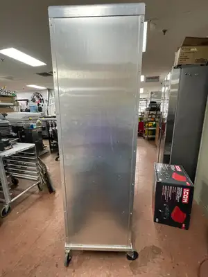 Used Nu-Vu Used Nu-Vu Full Height Dutch Door Enclosed Bread Cabinet Pan Rack - SS303 Food Storage & Transportation Illinois US | Falcon Restaurant Supply #1375787