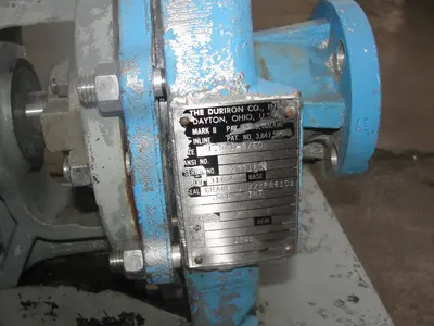 SPC7276  Pump 1.5x1x8 Durco centrifugal pump, 5 hp, Stainless Steel