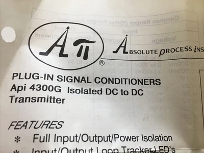 NEW Absolute  Process Instruments API 4300 G HC