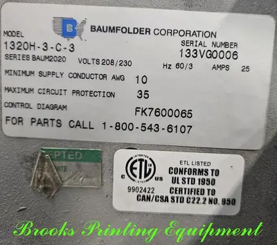 USED BAUM 1320H-3-C-3