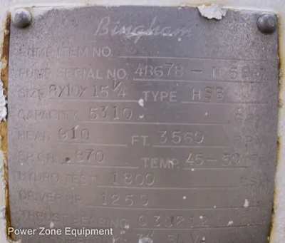 USED SULZER BINGHAM 8X10X15.25 HSB