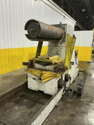30,000 LBS X 36" PERFECTO COIL FEED LINE, COIL REEL UNCOILER & STRAIGHTENER: YOBRO #24871