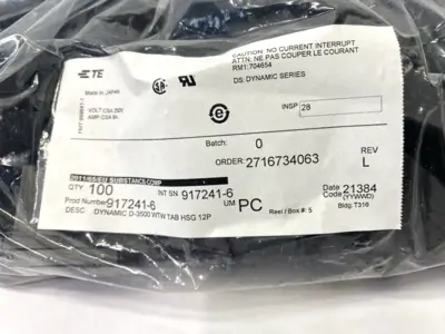 USED TE CONNECTIVITY REV. L DYNAMIC RECEPTACLE TAB HOUSING 12 POS PKG OF 100