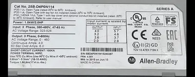 Used ALLEN-BRADLEY ALLEN-BRADLEY 25B-D4P0N114 SER A Variable Speed Drives | ND Industrial Surplus #1214168