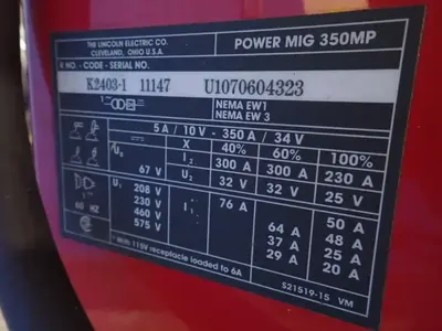Used LINCOLN ELECTRIC POWER MIG 350MP Mig Welders Ohio US | HGR 24 #900521