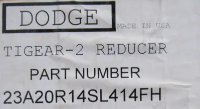 NEW DODGE 23A20R14SL414FH GEAR REDUCER 20:1