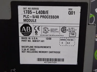 Allen Bradley 1785-L40B/E Processor Module F/W Rev. E.2 Used