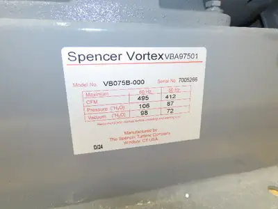 Used SPENCER _UNKNOWN_ Centrifugal Blowers Indiana US | Arrow Industrial #1366571