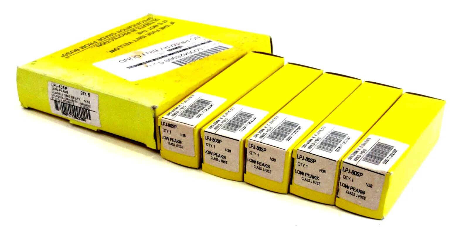 NEW LOT OF 5 BUSSMANN LPJ-80SP TIME DELAY FUSES LPJ80SP