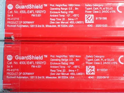 Used ALLENBRADLEY 450LE4FL1950YD Light Curtains & Grids Ohio US | HGR 24 #727919