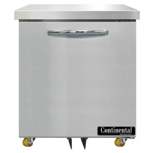 New | in-Stock Continental Old Stock Continental D27N-U 27" W Stainless Undercounter Refrigerator 1 Section 115v Undercounter Refrigerators Illinois US | Falcon Restaurant Supply #1375731