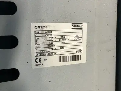 Used 2006 ATLAS COPCO GA37PLUS Miscellaneous MRO Ohio US | HGR 24 #1352660