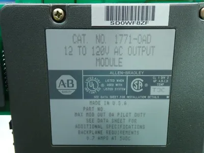 Used ALLEN BRADLEY 1771OAD PLC Input & Output Ohio US | HGR 24 #879918