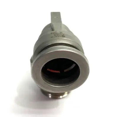 USED SMC METAL MALE ELBOW FITTING, SWIVEL, ONE-TOUCH, 16MM OD TUBE