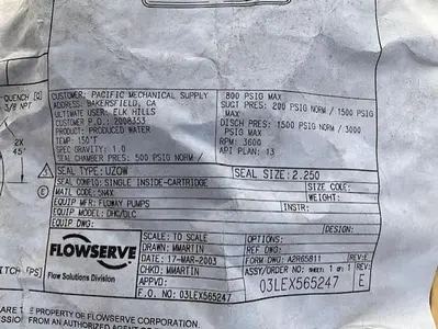 Flowserve Valves PN 03LEX565247