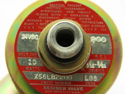 Honeywell Skinner X56LB2200 Solenoid Valve 3-Way NC 24VDC 200 PSI 1/4" NPT