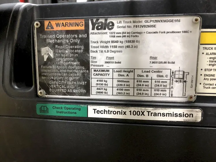 Used YALE GLP120VXNGGE105 Misc Forklifts Ohio US | Yoder Brothers machinery 27 #90745