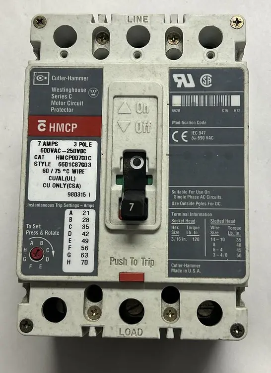 Used CUTLER-HAMMER HMCP007C0C Miscellaneous Equipment (Electrical & Power) Ohio US | Surplus Asset Holdings #1243427