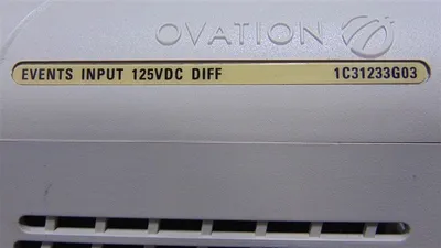 Westinghouse Emerson 1C31233G03 Ovation Events Input 125VDC Differential Used