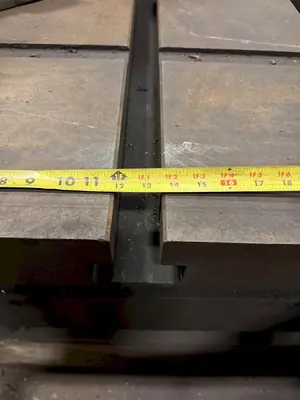192" WIDE X 360" LONG X 12" THICK T-SLOTTED FLOOR PLATE. STOCK #0433326