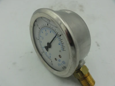 Marshall Pressure Gauge Fuel Pressure Oil 0 to -1 BAR 0 to -30 in.Hg