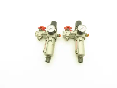 SMC Pneumatic Air Filter Regulator With Lock Out Valve 150 PSI Lot of 2