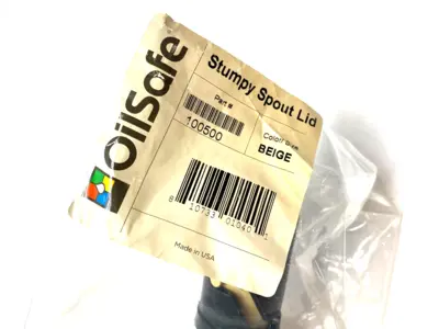 NEW OILSAFE WIDE STUMPY SPOUT LID, BEIGE