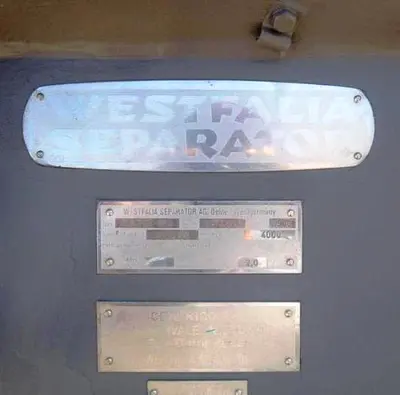 Westfalia CA 365-010 sanitary decanter centrifuge, 316SS.
