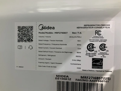 Used MIDEA MRF2716BST Refrigerators Michigan US | Miedema Asset Management Group #1320900