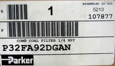 NEW PARKER P32FA92DGAN COMP COAL FILTER 1/4 NPT