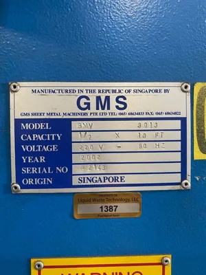 Used 2002 GMS GMV 3013 Power Squaring Shears (Inch) Georgia US | The Equipment Hub #1300290