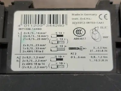USED SIEMENS 3RT1036-1AK60