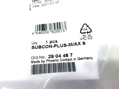 SUBCON-PLUS-M/AX 9,2904467 | Phoenix Contact SUBCON-PLUS-M/AX 9 D-Sub 9-Position Bus Connector 2904467 - New
