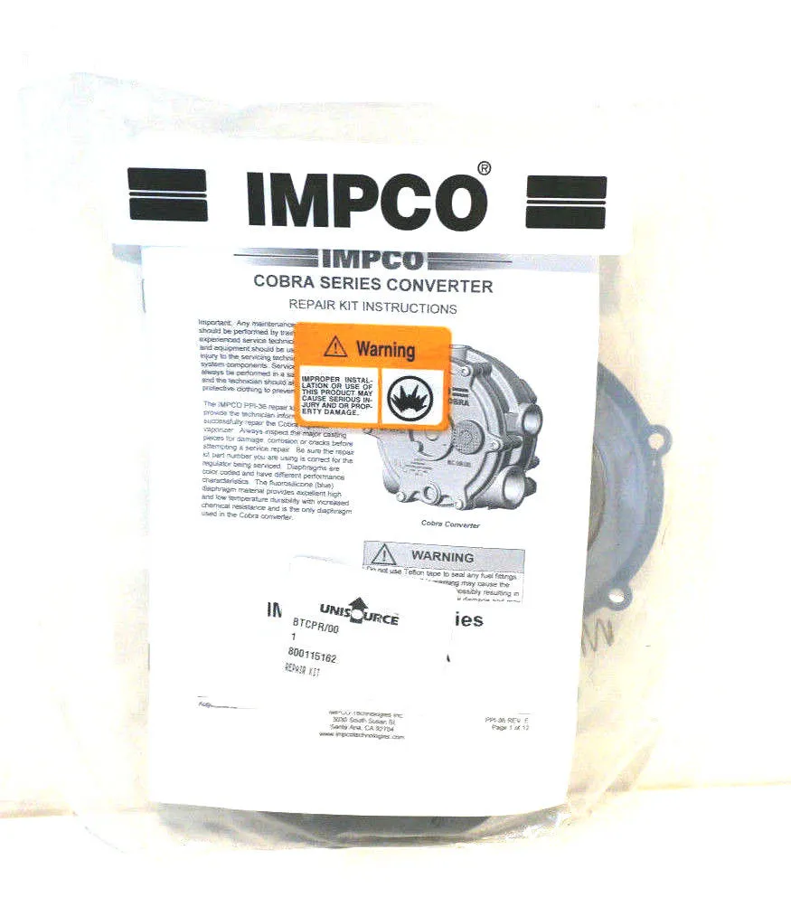 NEW IMPCO 800115162 REPAIR KIT BTCPR / 00