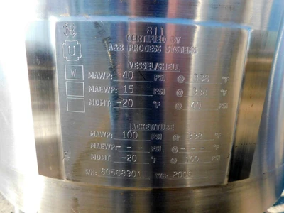 USED A&B PROCESS TANK SYSTEMS 20 GALLON