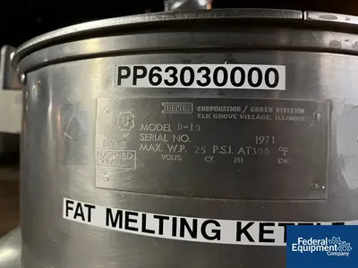 USED Groen 10 Gal Groen Kettle, model D-10, S/S, 25#