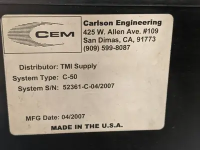 C-50 | CEM Carlson Engineering  Vibratory Feeder System Screw Feed 9" Bowl - Used