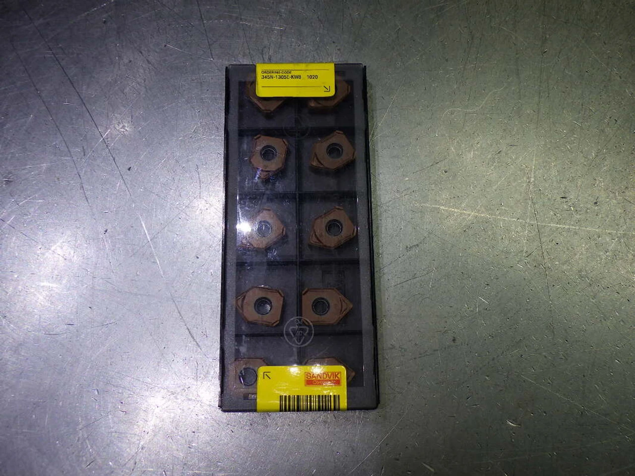 Sandvik Carbide Milling Inserts QTY10 345N-1305E-KW8 1020 (LOC2696A)