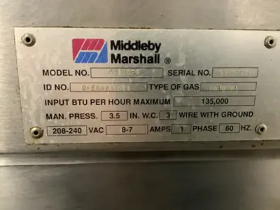152-0807 Middleby Marshall Natural Gas Conveyor Pizza Oven