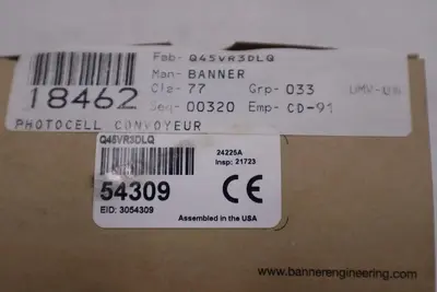 BANNER ENGINEERING Q45VR3DLQ Photoelectric Sensor - STOCK GF840