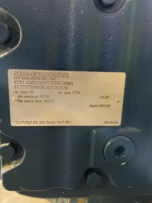 Sew Eurodrive KT97AM213/215DRN132M4 10HP Gear Drive/Speed Reducer 42 rpm